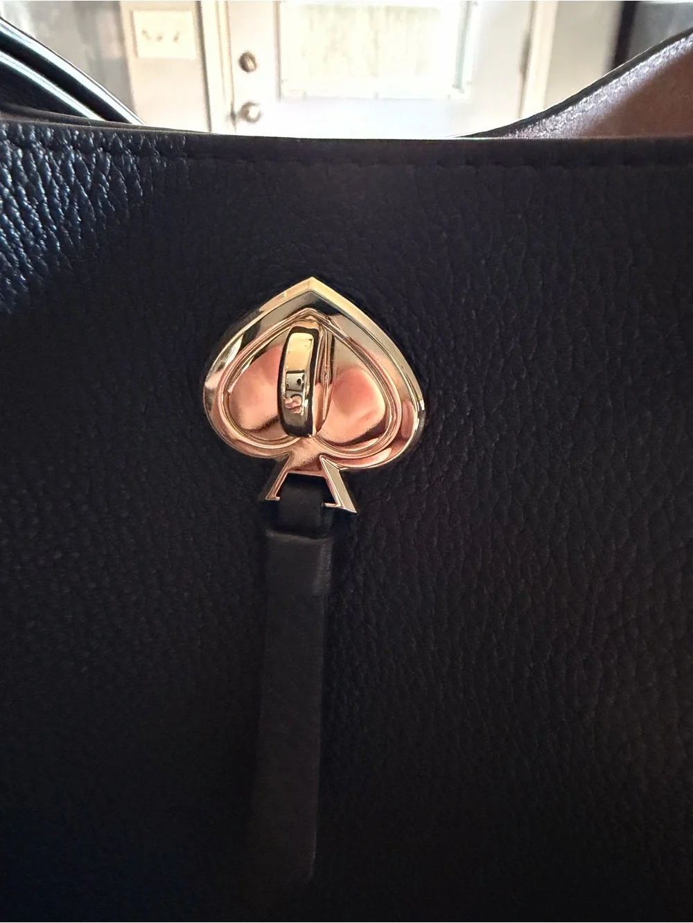 kate spade Black Pebbled Leather Bucket Shoulder Bag with Gold-Tone Accent bundl